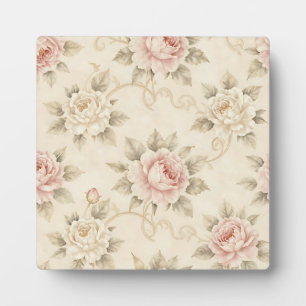 Roze Vintage Roos Damast Bloemmotief Fotoplaat