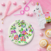 Roze Vintage Roos Papieren Bordje (Feest)