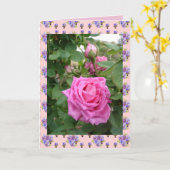 Roze Vintage Roos Rozen bloem bloemen tuin Kaart (Gele Bloem)