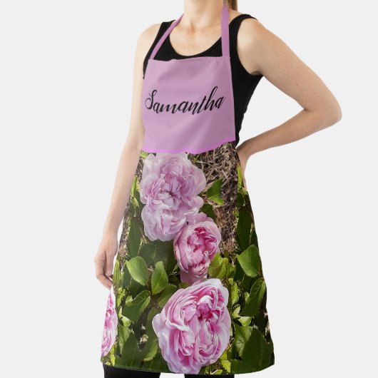 Roze Vintage Roos Rozen Kool Vintage Schort (Insitu)