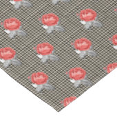 Roze vintage rozen en houndstooth patroon tafelkleed (Gekanteld)