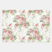Roze Vintage Rozen  Inpakpapier Vel (Voorkant 3)