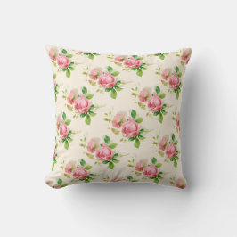 Roze vintage rozen kussen