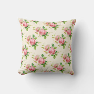 Roze vintage rozen kussen