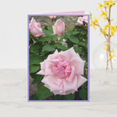 Roze vintage rozen rozentuin bloemen kaart (Gele Bloem)