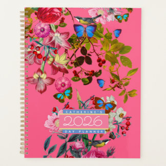 Roze Vintage Rozen Tuin 2026 Dagplanner Planner