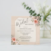 Roze Vintage Rozen Waterverf Bruidsdouche Kaart (Staand voorkant)