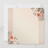 Roze Vintage Rozen Waterverf Bruidsdouche Kaart (Achterkant)