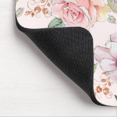 Roze vintage rozenpatroon gel muismat (Hoek)