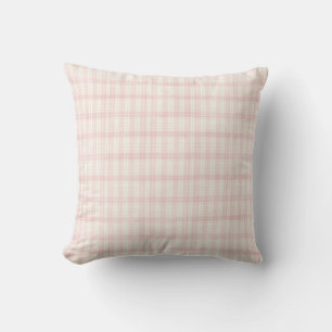 Roze vintage ruit gingham coquette kussen