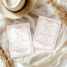 Roze Vintage Schommelpaard Baby Shower voor Meisje