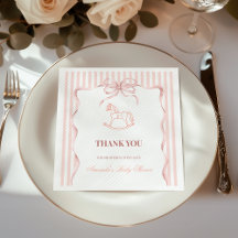Roze Vintage Schommelpaard Baby Shower voor Meisje