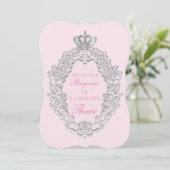 Roze Vintage Sprookjes Prinses Feest Uitnodiging (Staand voorkant)