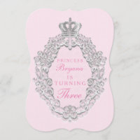 Roze Vintage Sprookjes Prinses Feest Uitnodiging