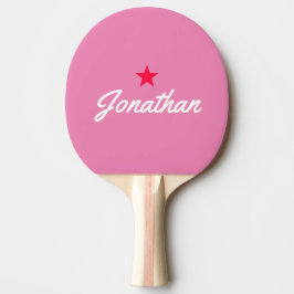 Roze Vintage Star Handtekening Tafeltennisbatje