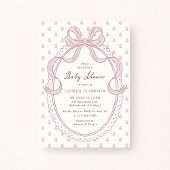 Roze Vintage Strik Babyshow Uitnodiging