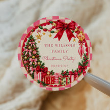 Roze vintage strik Kerstfeest