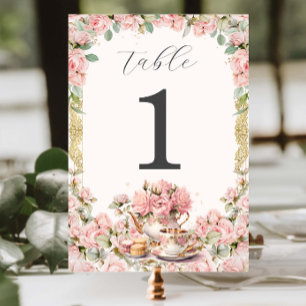 Roze Vintage Theepartij Baby Bruidsbruiloft Kaart