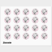 Roze Vintage Toile Baby Shower Stickers (Vel)