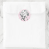 Roze Vintage Toile Baby Shower Stickers (Tas)