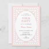 Roze Vintage Toile Kaart (Voorkant)