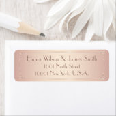 Roze vintage trouw retouradreslabels etiket (Insitu)