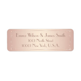 Roze vintage trouw retouradreslabels etiket