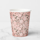 Roze Vintage Trouwkant Papieren Bekers (Achterkant)