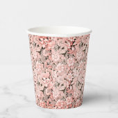 Roze Vintage Trouwkant Papieren Bekers (Rechts)