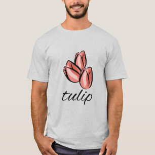 roze vintage tulp bloem koele bloemige cadeau T-sh T-shirt