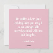 Roze Vintage Vanagon Behangertje Feestdagenkaart (Achterkant)