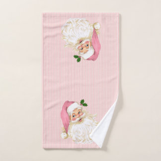Roze Vintage Victoriaanse Kerstman Shabby Handdoek