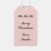 Roze Vintage Victoriaanse Kerstmanrozen Cadeaulabel (Achterkant)