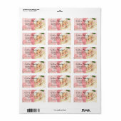 Roze Vintage Victoriaanse Kerstmanrozen Etiket (Full Sheet)