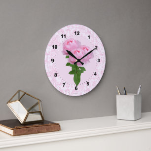 Roze Vintage Wandklok