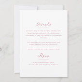 Roze Vintage Wapen Huwelijk Kaart (Achterkant)