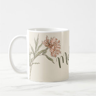 Roze Vintage Waterverf Bloemstuk Persoonlijk Koffiemok