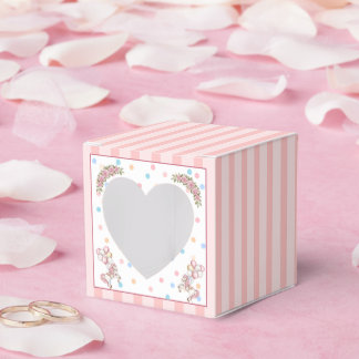 Roze Vintage Waterverf Paard Draaimolen Baby Showe Bedankdoosjes