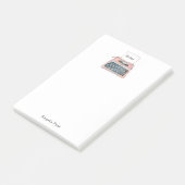 Roze Vintage Waterverf Schrijfmachine Post-it® Notes (Schuin)
