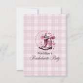 Roze Vintage Western Cowgirl Afscheid van de Vrijg Bedankkaart (Achterkant)