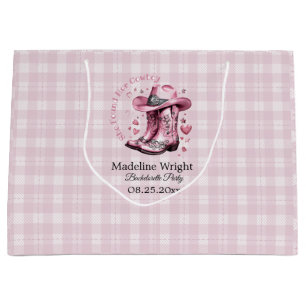 Roze Vintage Western Cowgirl Bachelorette Party Groot Cadeauzakje