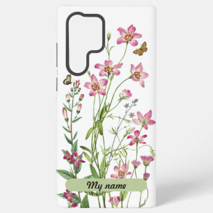 Roze Vintage Wilde Bloemen - Aanpassen Samsung Galaxy Hoesje