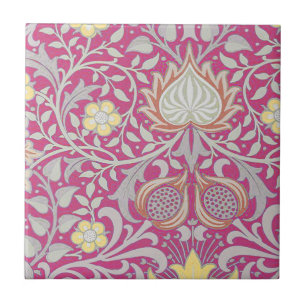 Roze Vintage William Morris Perzische Bloemmotief Tegeltje