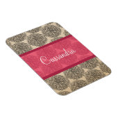 Roze Vintage Zinnia Premium Magneet (Rechterzijde)