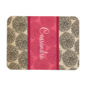 Roze Vintage Zinnia Premium Magneet (Horizontaal)