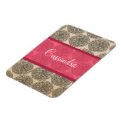 Roze Vintage Zinnia Premium Magneet (Linkerzijde)
