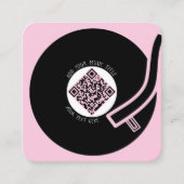 Roze Vinyl LP | Muziek QR Code Vierkante Visitekaartje (Voorkant)
