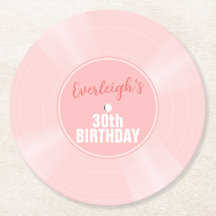 Roze Vinyl Record Muziek Gepersonaliseerde Verjaar