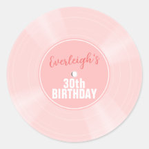 Roze Vinyl Record Muziek Gepersonaliseerde Verjaar