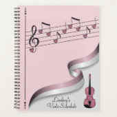 Roze Viola Muziekuitvoeringsplanner en -planner Planner (Voorkant)